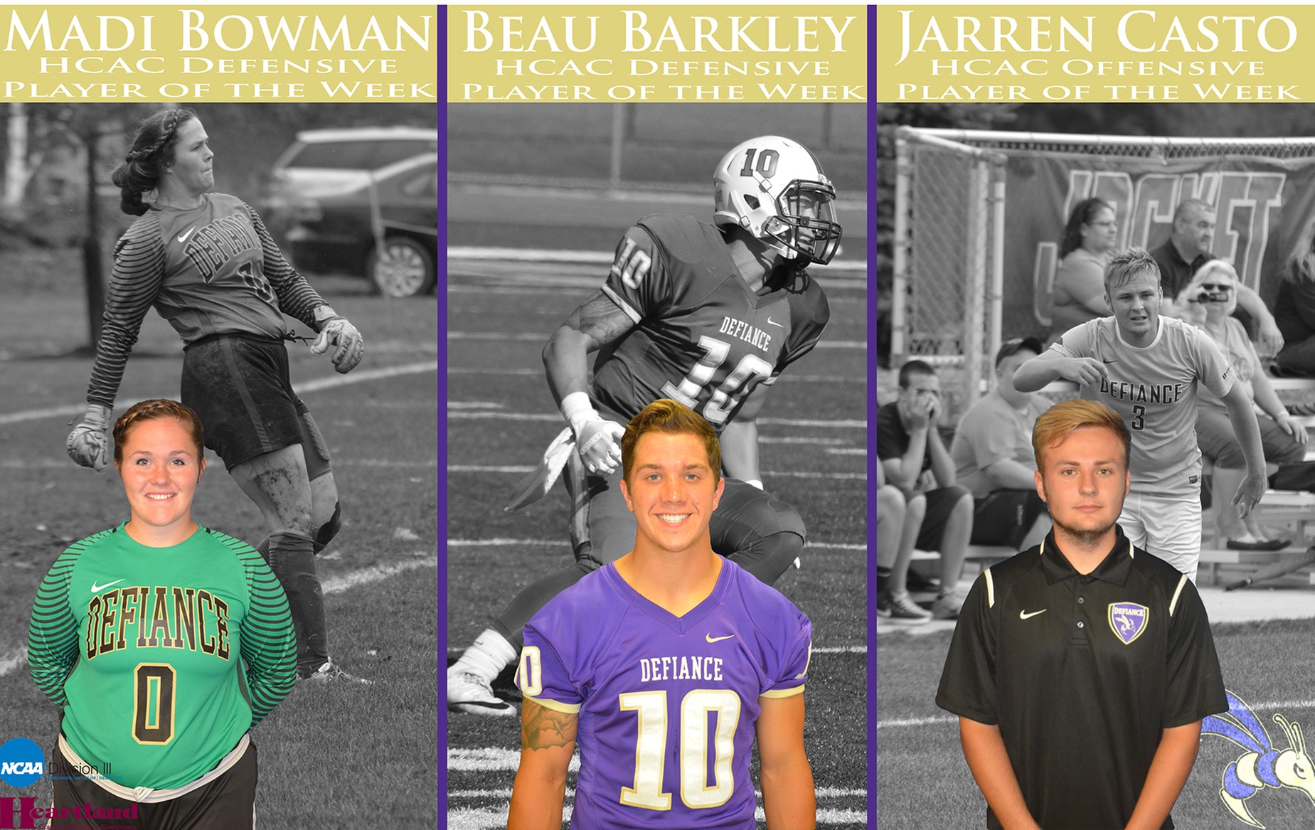 Three Yellow Jackets Earn HCAC Player of the Week Honors