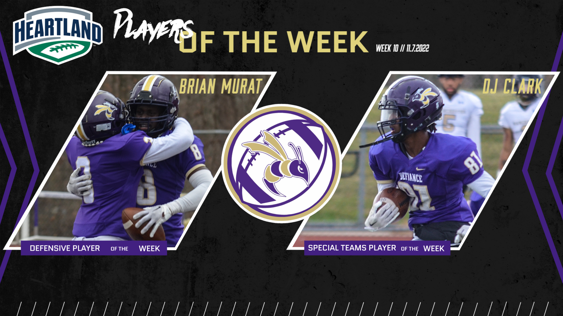 Defiance collects a pair of HCAC Player of the Week awards