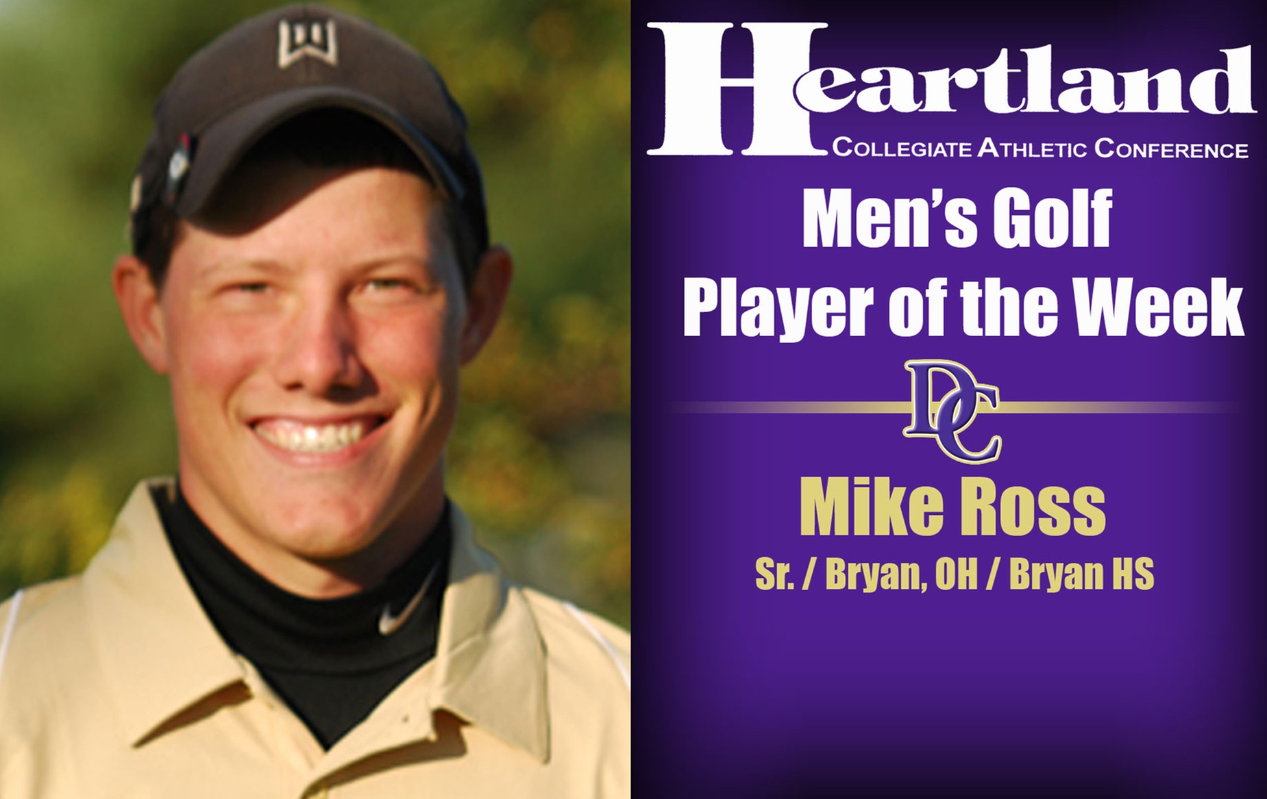 Ross named HCAC Male Golfer of the Week