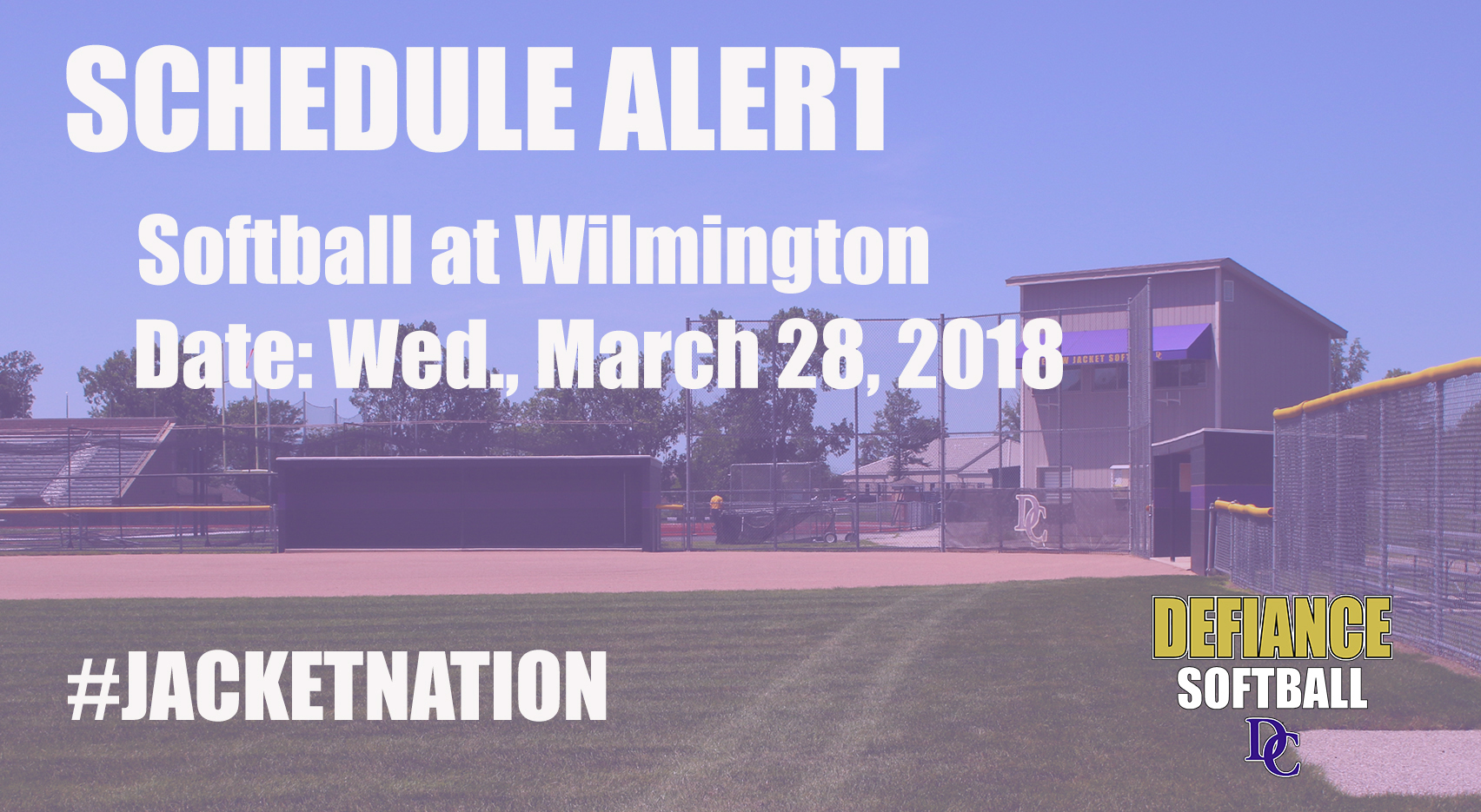 Softball at Wilmington Rescheduled for Sunday, April 8th