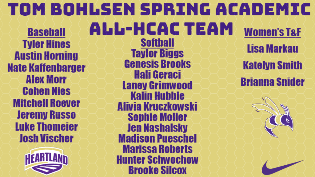 24 Yellow Jackets named to the Spring Tom Bohlsen Academic All-HCAC Team