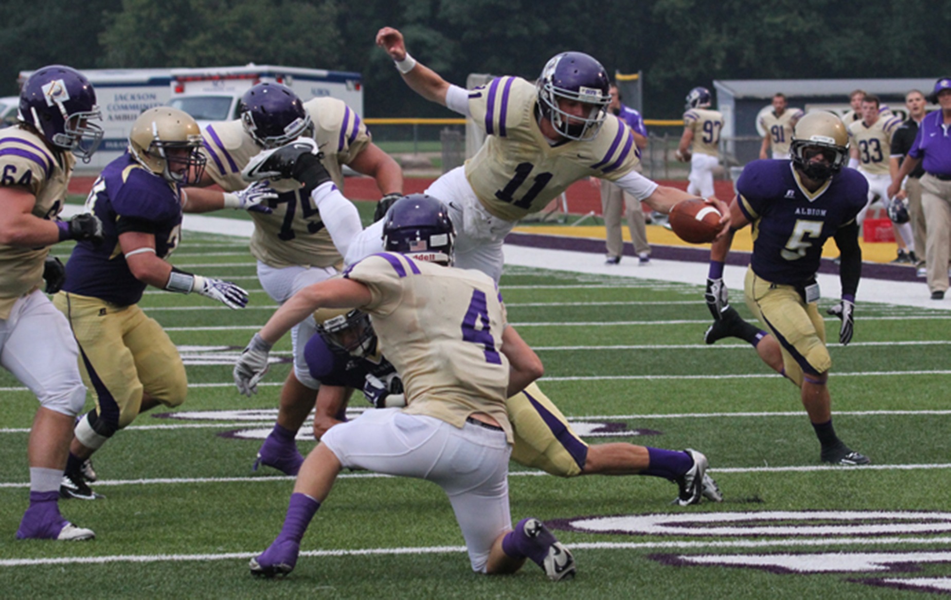 Defiance Falls in Opener at Albion, 32-29