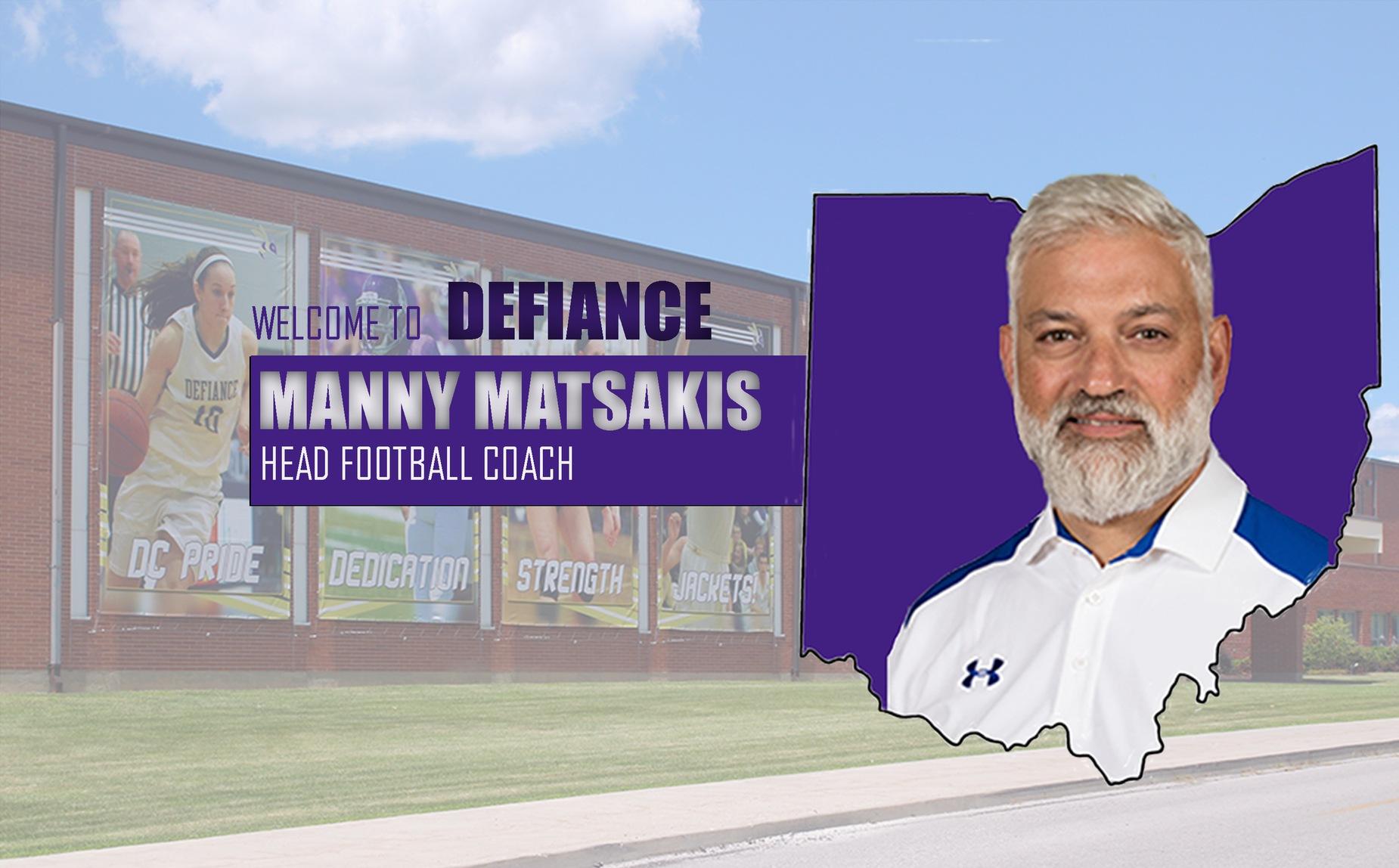 Defiance Selects Manny Matsakis as Head Football Coach
