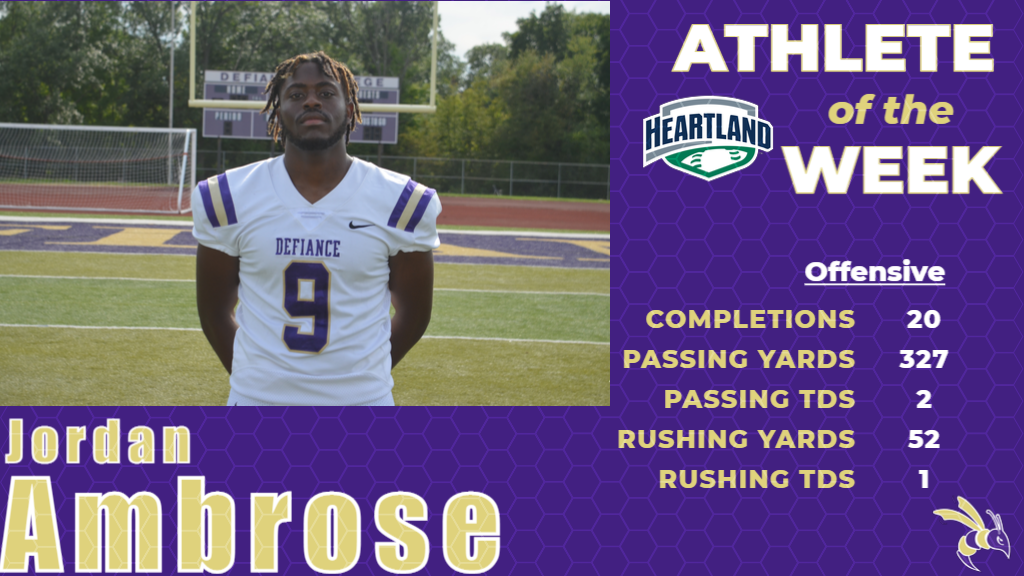 Ambrose named Football Offensive Athlete of the Week