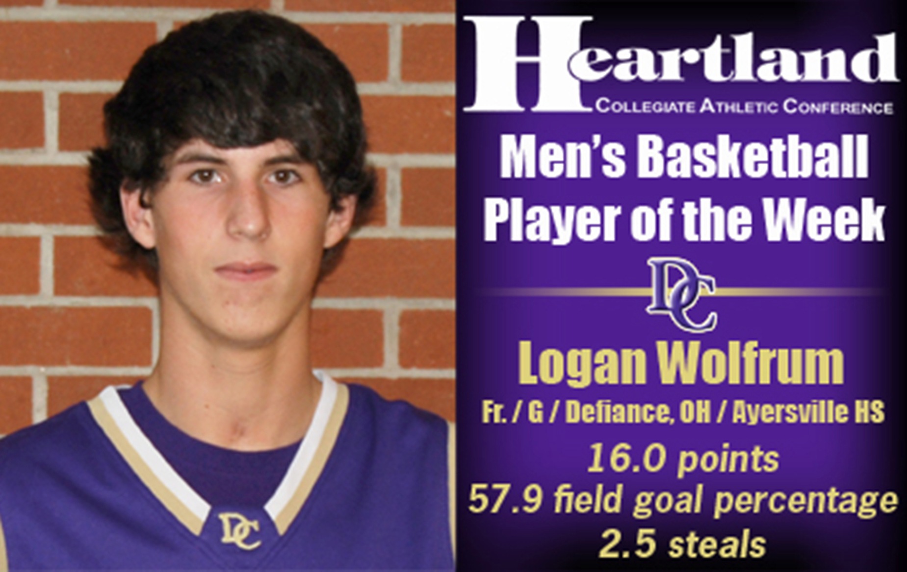 Wolfrum Earns Second Weekly Honor from HCAC