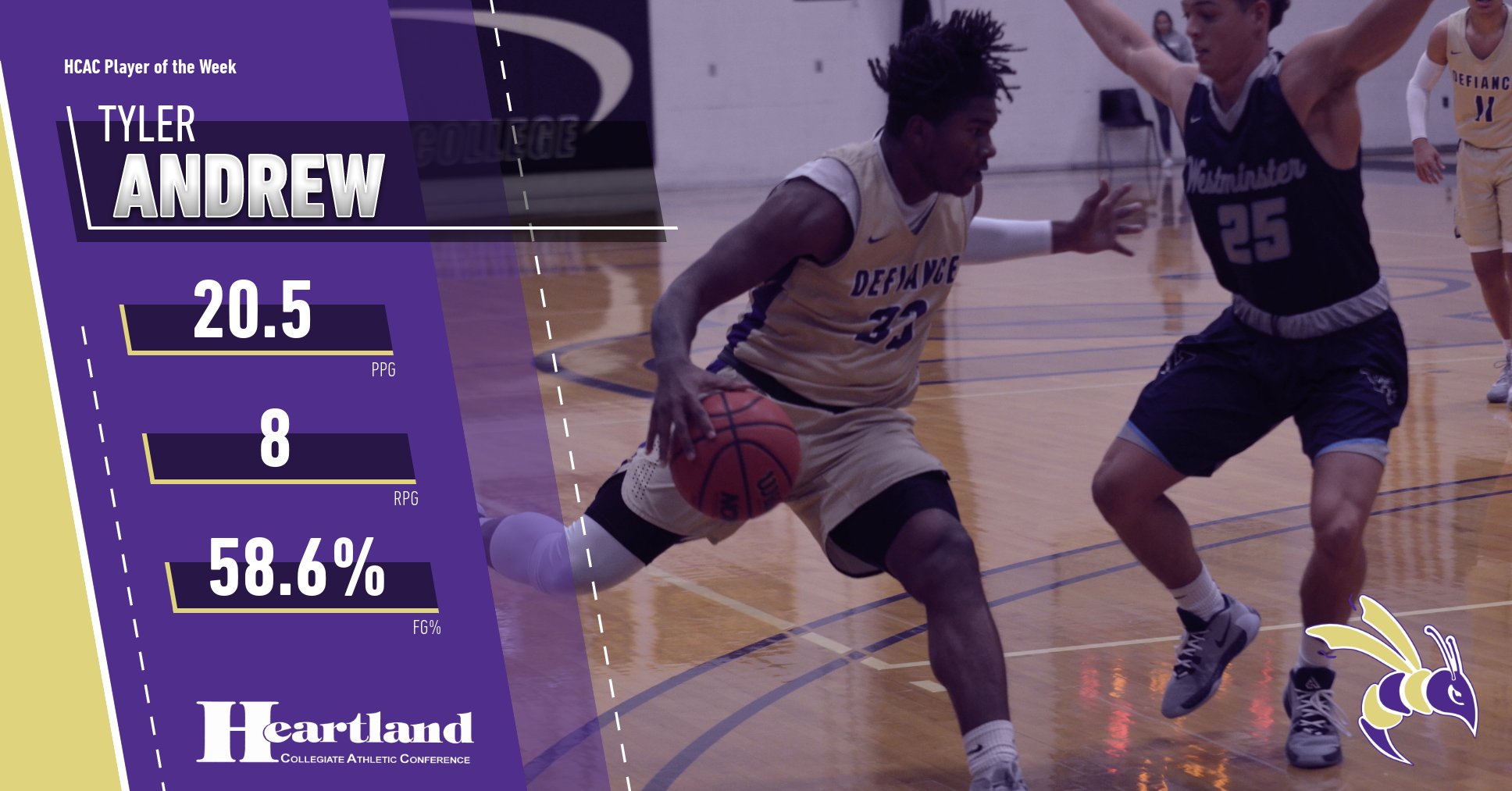 Andrew named HCAC Men's Basketball Athlete of the Week