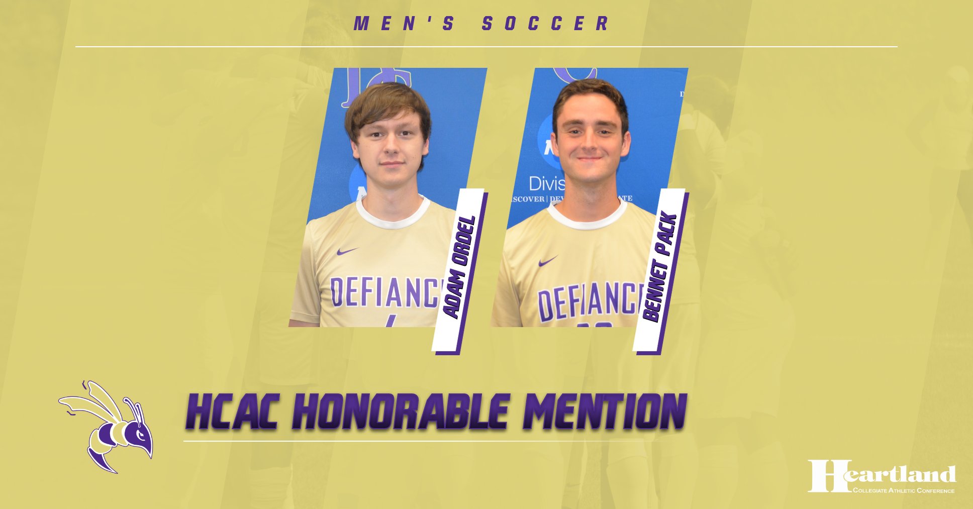 Ordel and Pack earn All-HCAC Honorable Mention