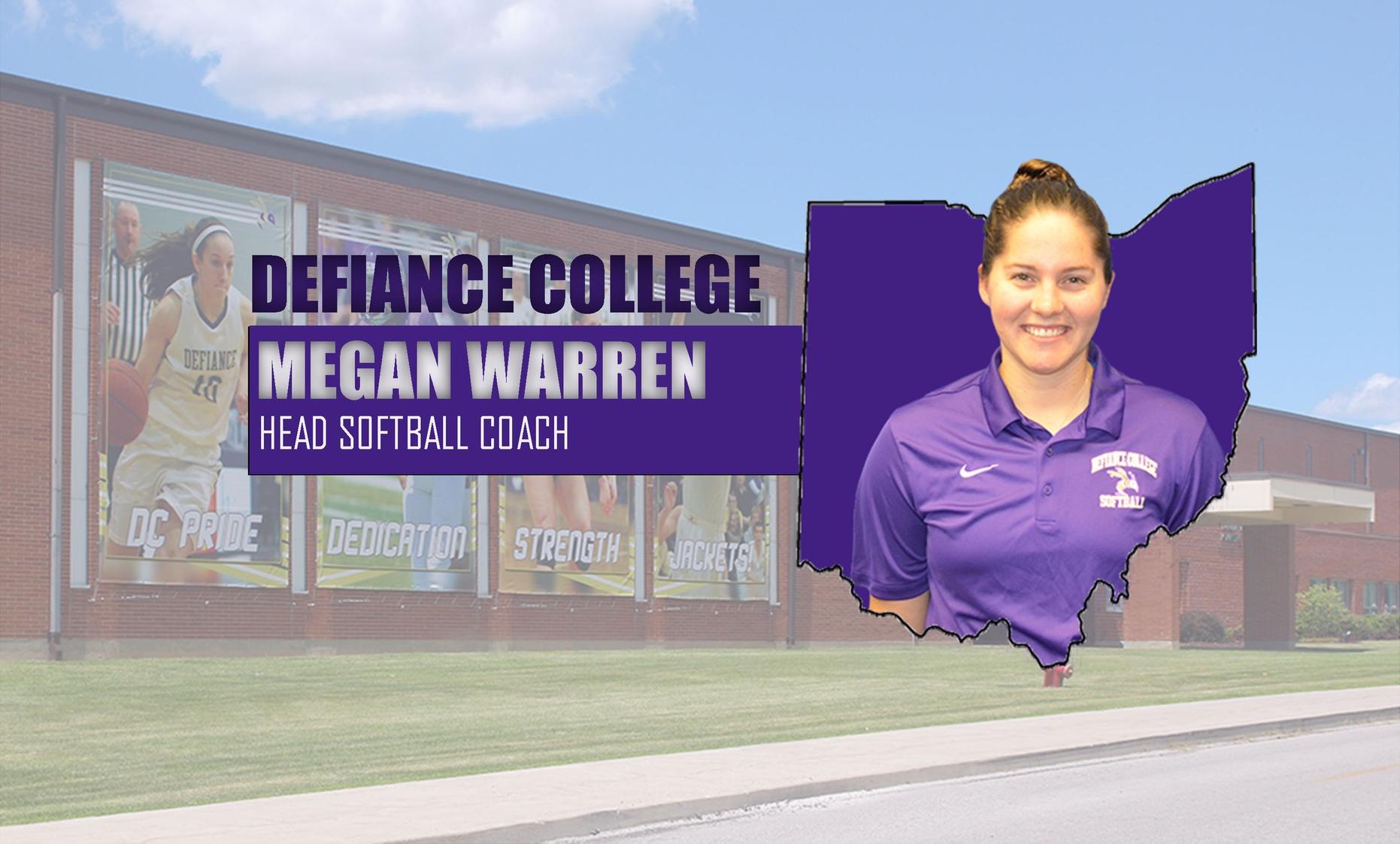 Defiance Alumna Megan Warren Named Head Softball Coach