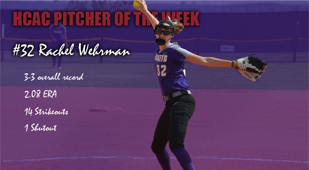 Wehrman Named HCAC Pitcher of the Week