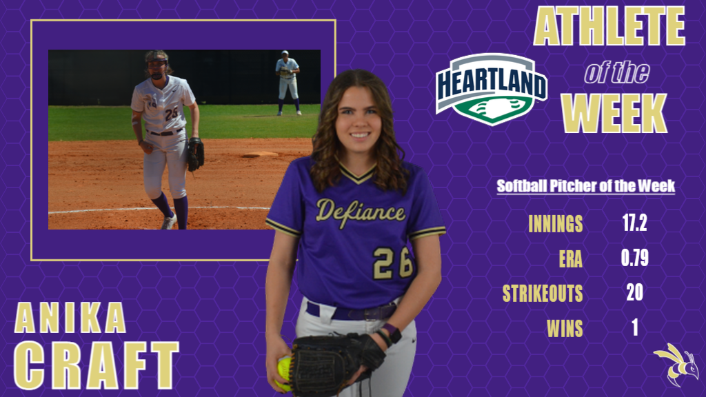 Craft named HCAC Pitcher of the Week
