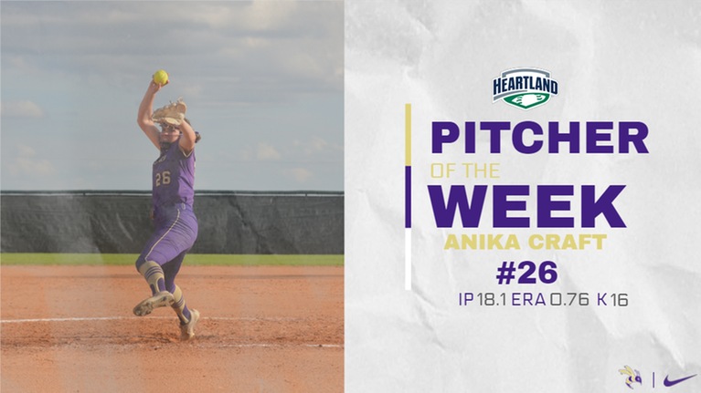 Craft named HCAC Pitcher of the Week