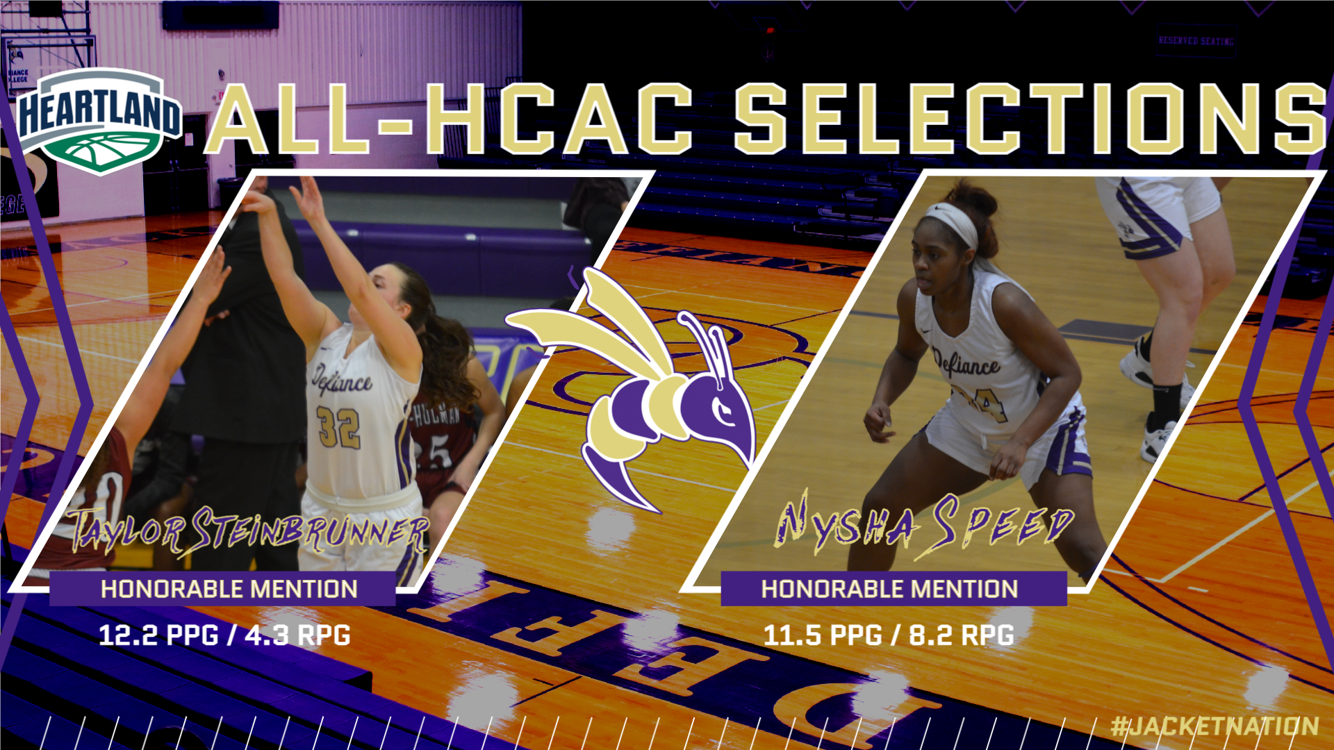 Steinbrunner and Speed receive All-HCAC accolades for Women's Basketball