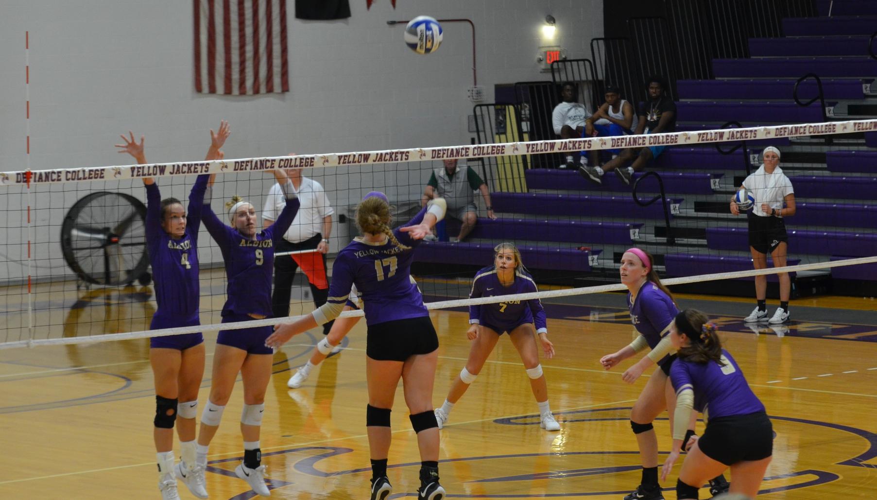 Volleyball Outlasts Albion in Three-Set Thriller