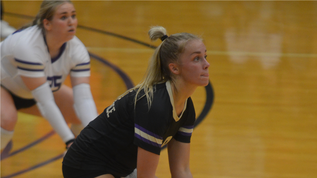 Volleyball falls on the road at Trine