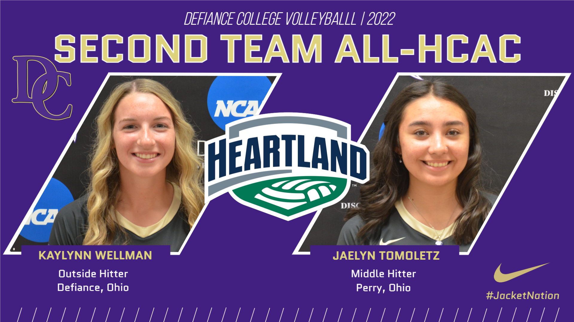 Tomoletz and Wellman tabbed All-Conference Volleyball Second Team