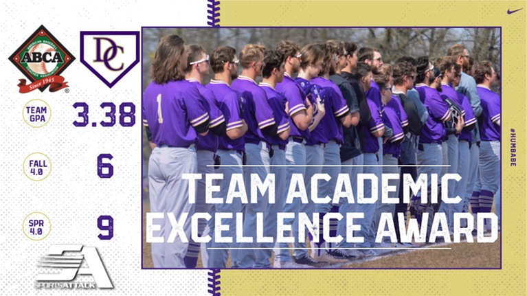 DC Baseball achieves ABCA Team Academic Excellence Award